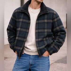 Woolrich Plaid Fleece Lined Zip Jacket Y2K Outdoors Grandpa Core XL